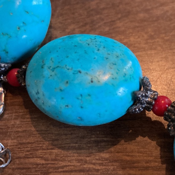 Eleven large turquoise stone necklace - Picture 6 of 8